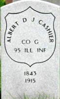 Den oprindelige gravsten på Albert Cashiers grav Den oprindelige gravsten på Albert Cashiers grav