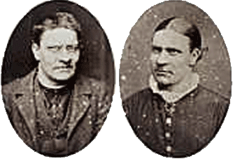 Vilhelmi Møller alias Frederik Vilhelm Schmidt til venstre, Vilhelmine Møller til højre